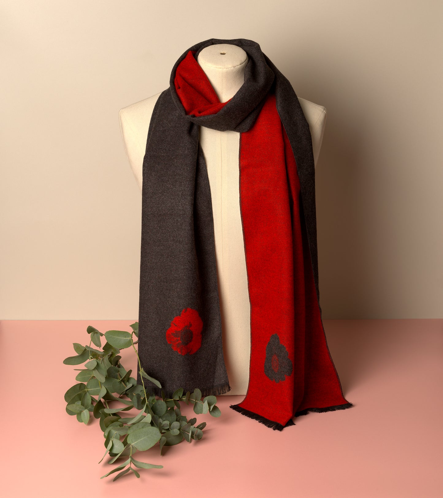 Grey Poppy Scarf
