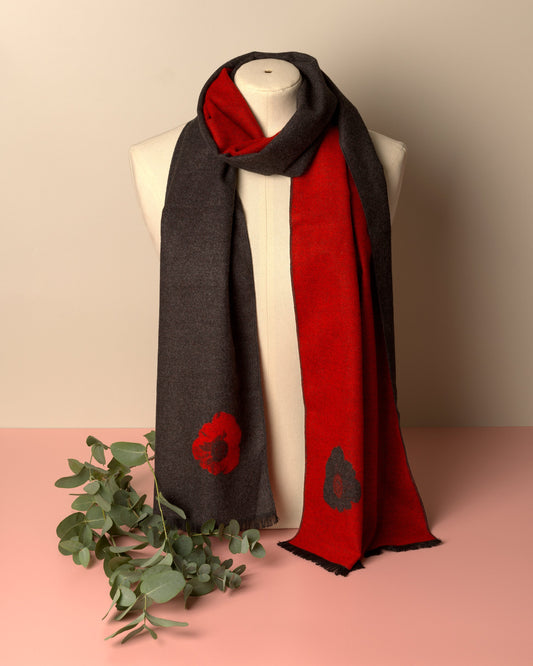 Grey Poppy Scarf