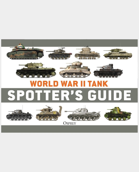 Book cover of 'World War II Tank Spotter's Guide' by Osprey with images of tanks.