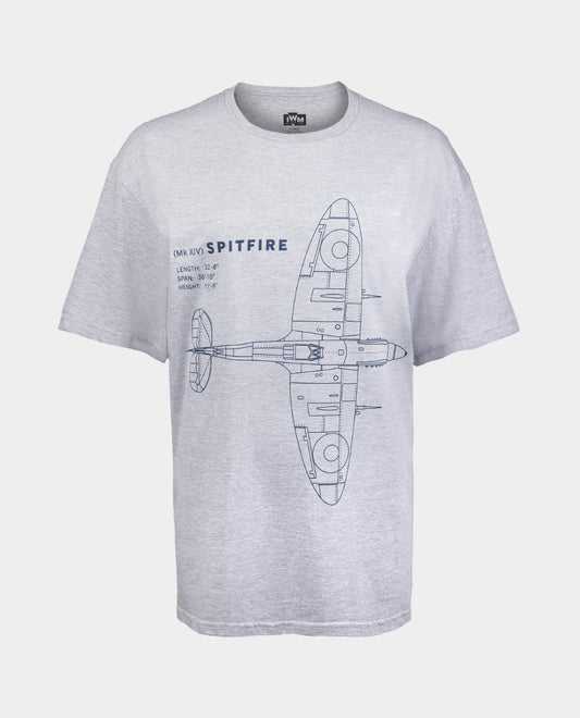 Grey Marl Spitfire Blueprint T-Shirt