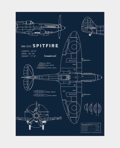 Spitfire Blueprint Poster