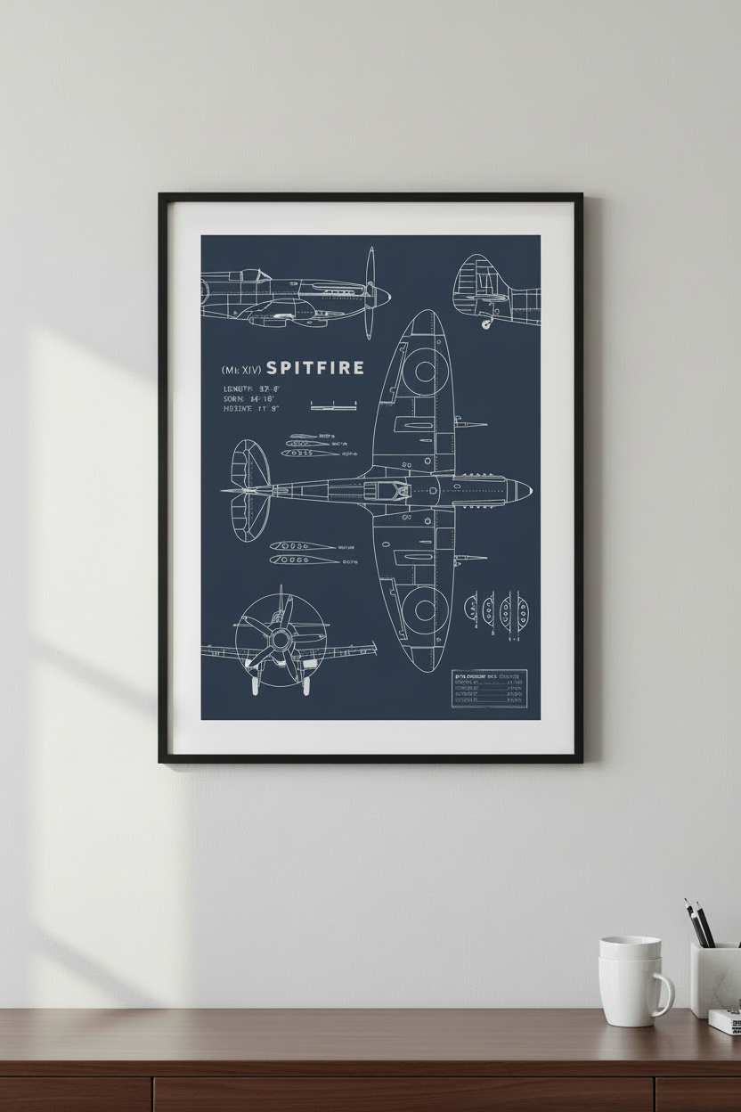 Spitfire Blueprint Print