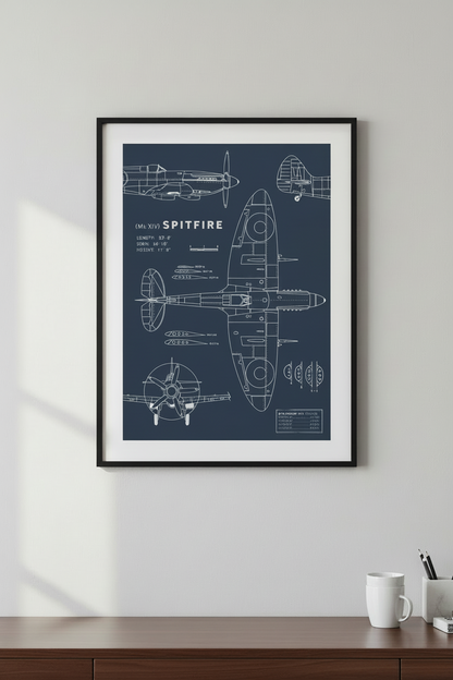 Spitfire Blueprint Print