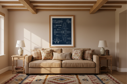Spitfire Blueprint Print