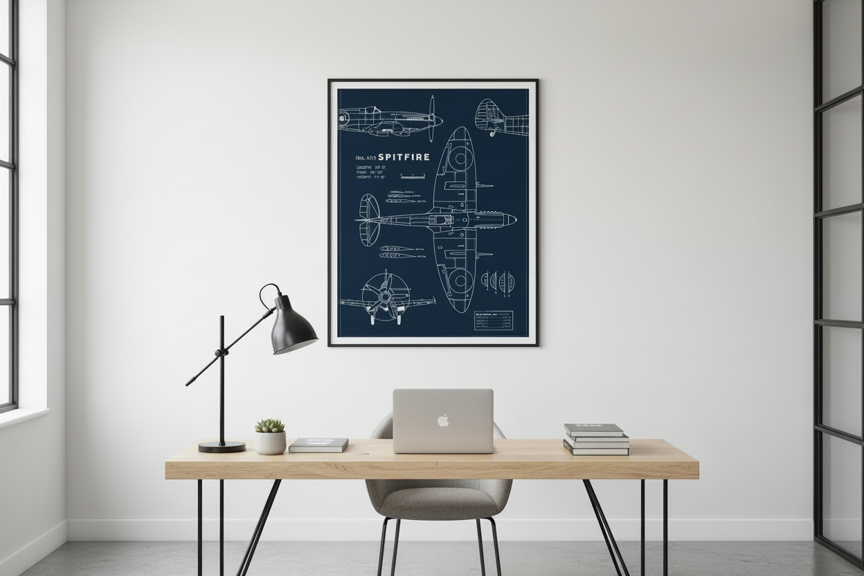 Spitfire Blueprint Print