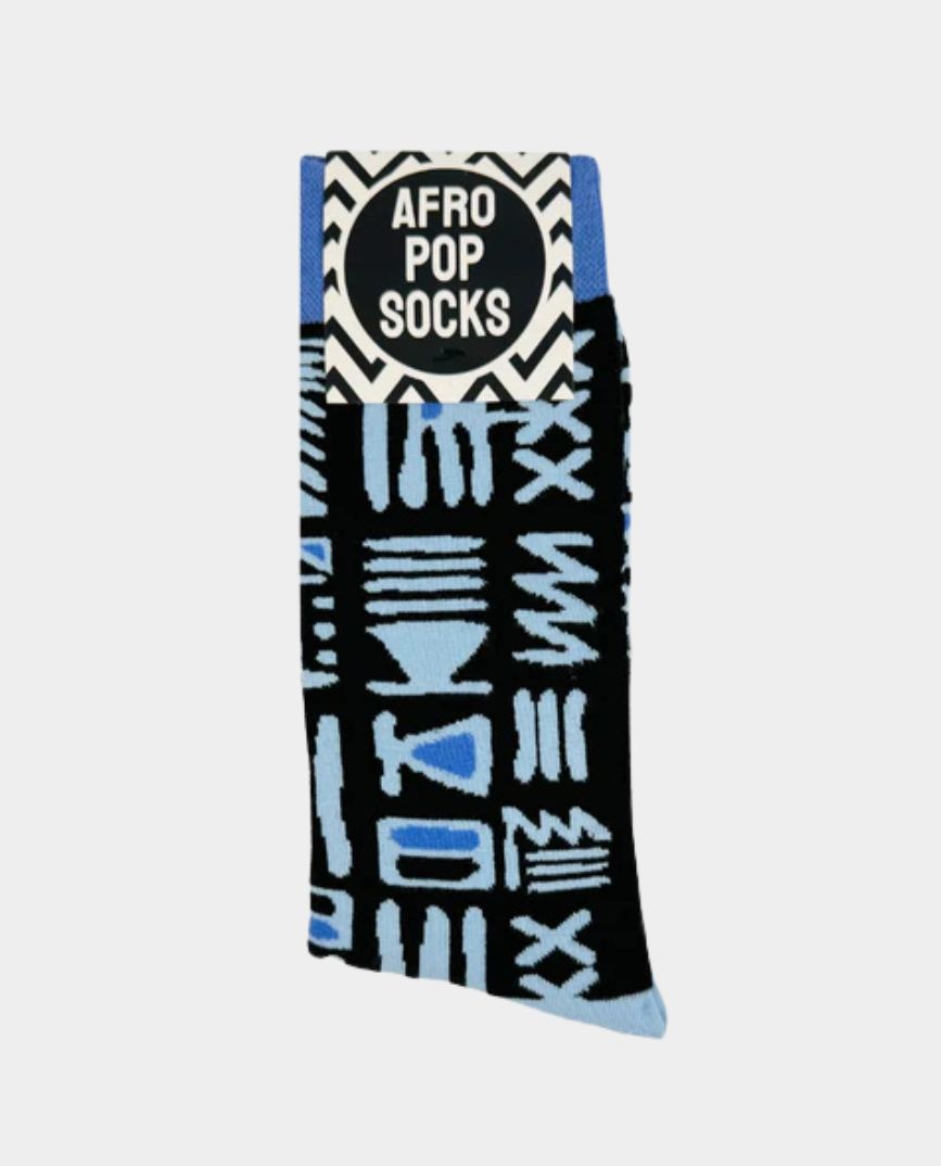 Tribal Blue Socks L/XL