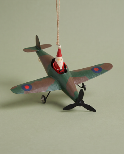 Santa In A Spitfire Decoration