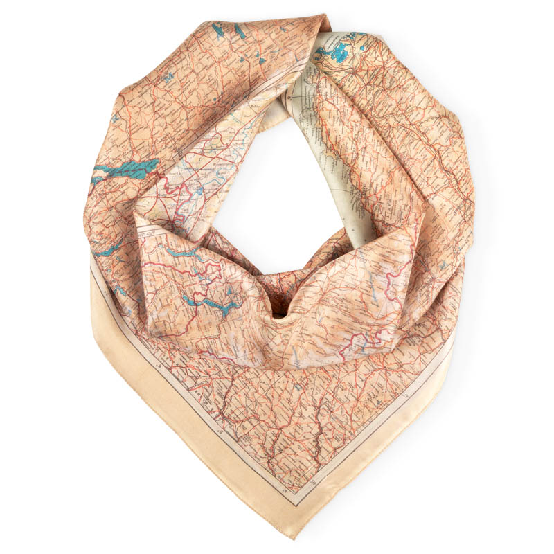 Silk map scarf