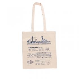 HMS Belfast blueprint tote bag